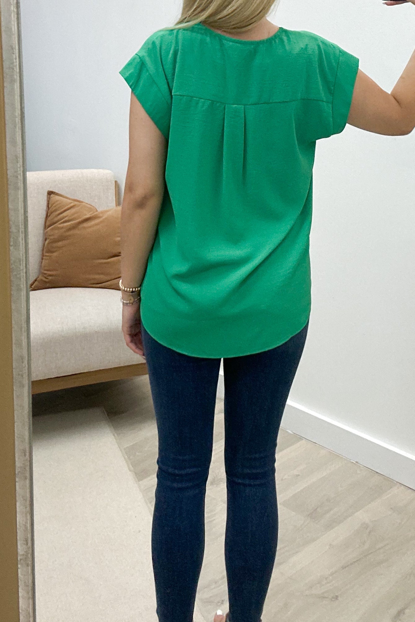 "Simpler Days" Blouse (Green) - Happily Ever Aften