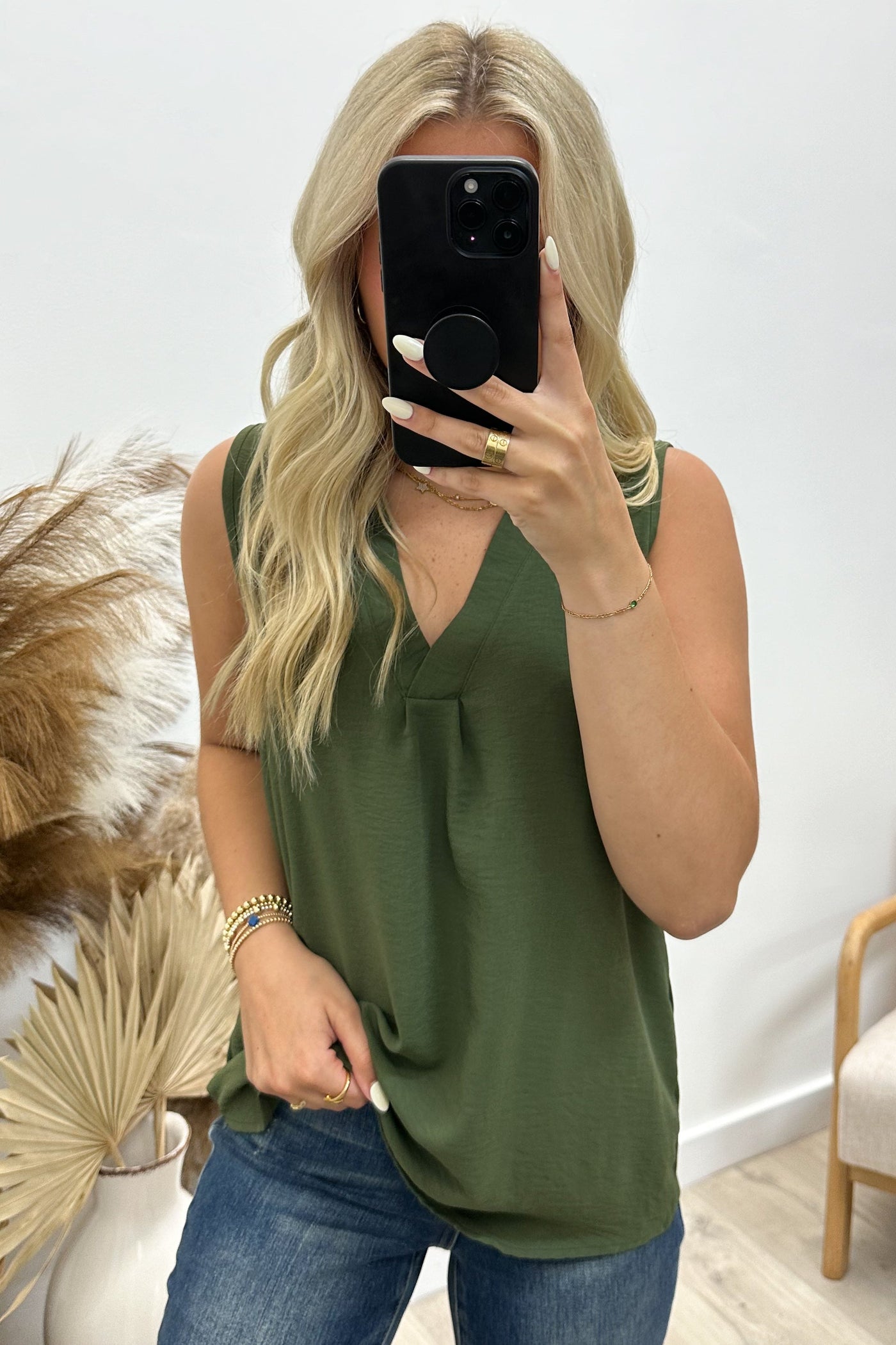 "Simpler Ways" Top (Olive) - Happily Ever Aften