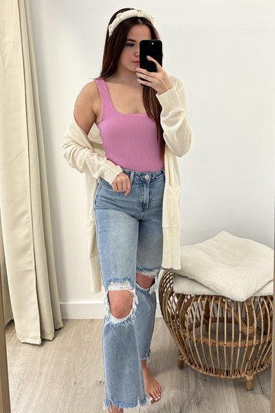 Skylar Crop Straight Jeans - Happily Ever Aften