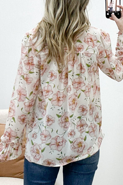 "Spring Daydream" Blouse (Ivory Multi) - Happily Ever Aften