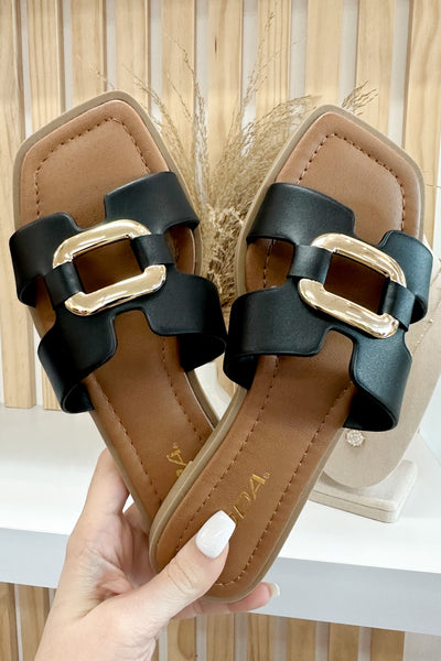 Stacy Sandals (Black) - Happily Ever Aften