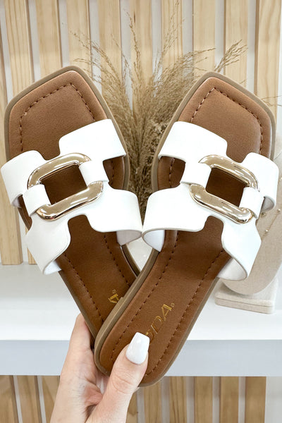 Stacy Sandals (White) - Happily Ever Aften