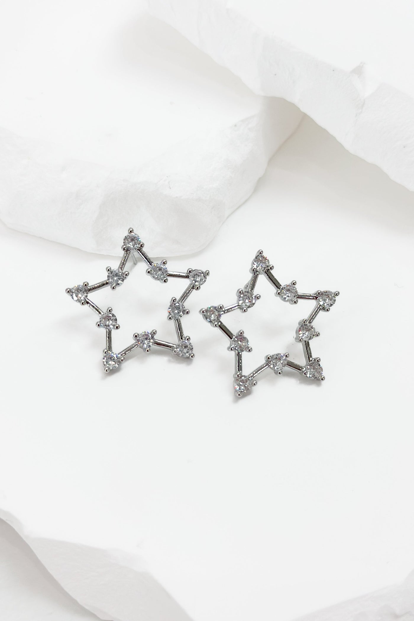 Starla Earrings (White Gold) - Happily Ever Aften