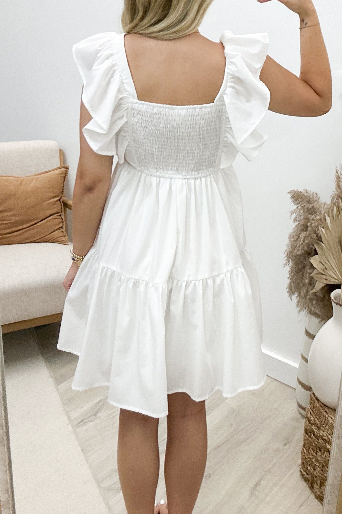 "Stay Pointed" Dress (Off White) - Happily Ever Aften