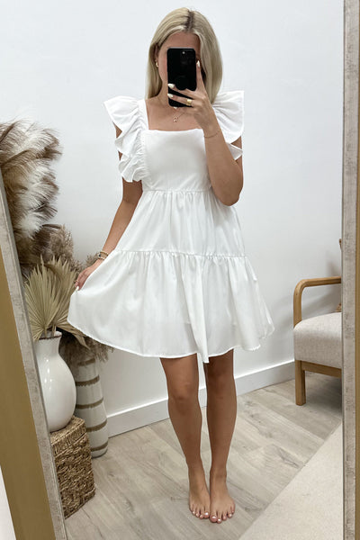 "Stay Pointed" Dress (Off White) - Happily Ever Aften