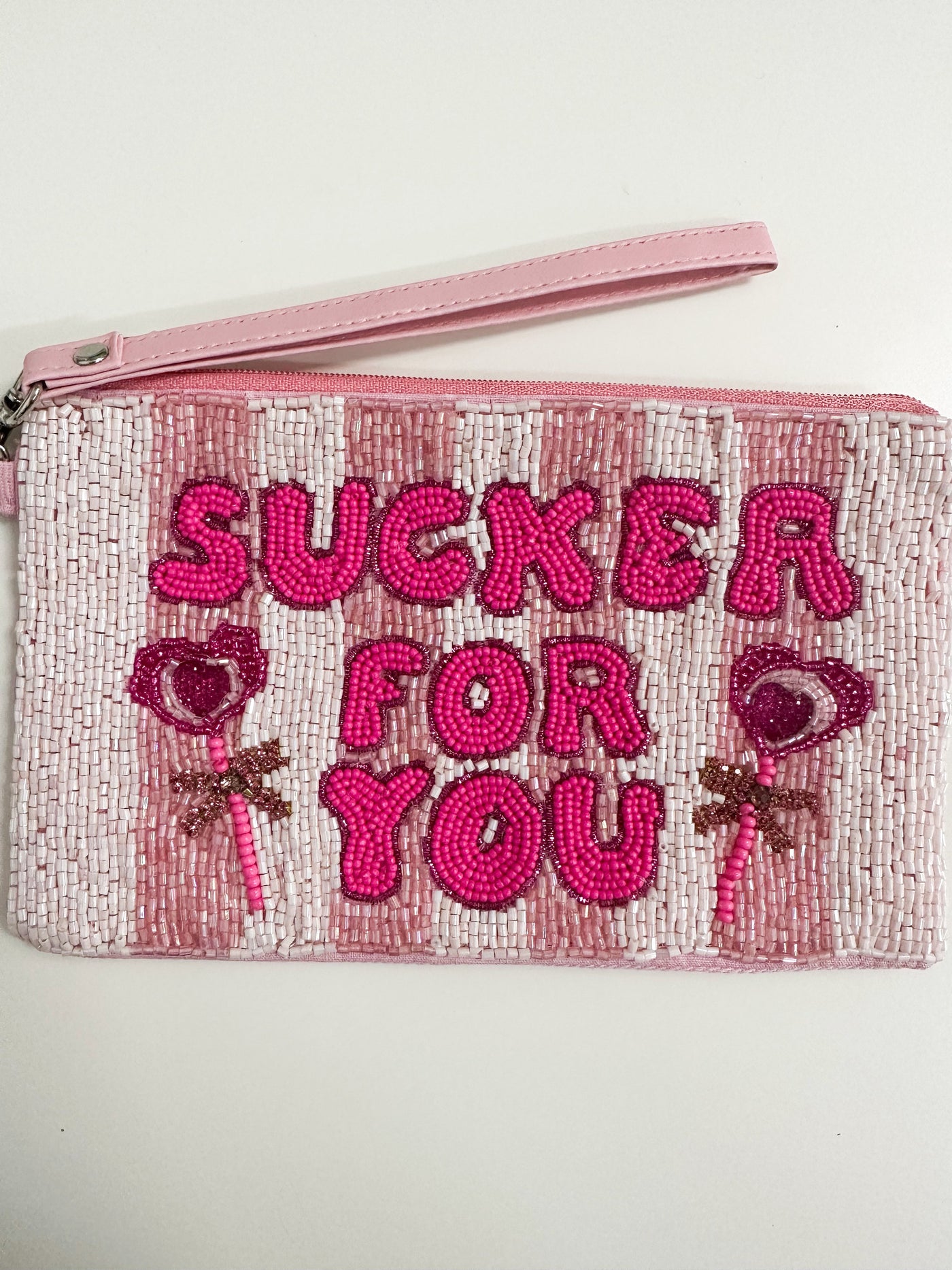 "Sucker for You" Wristlet (Pink) - Happily Ever Aften