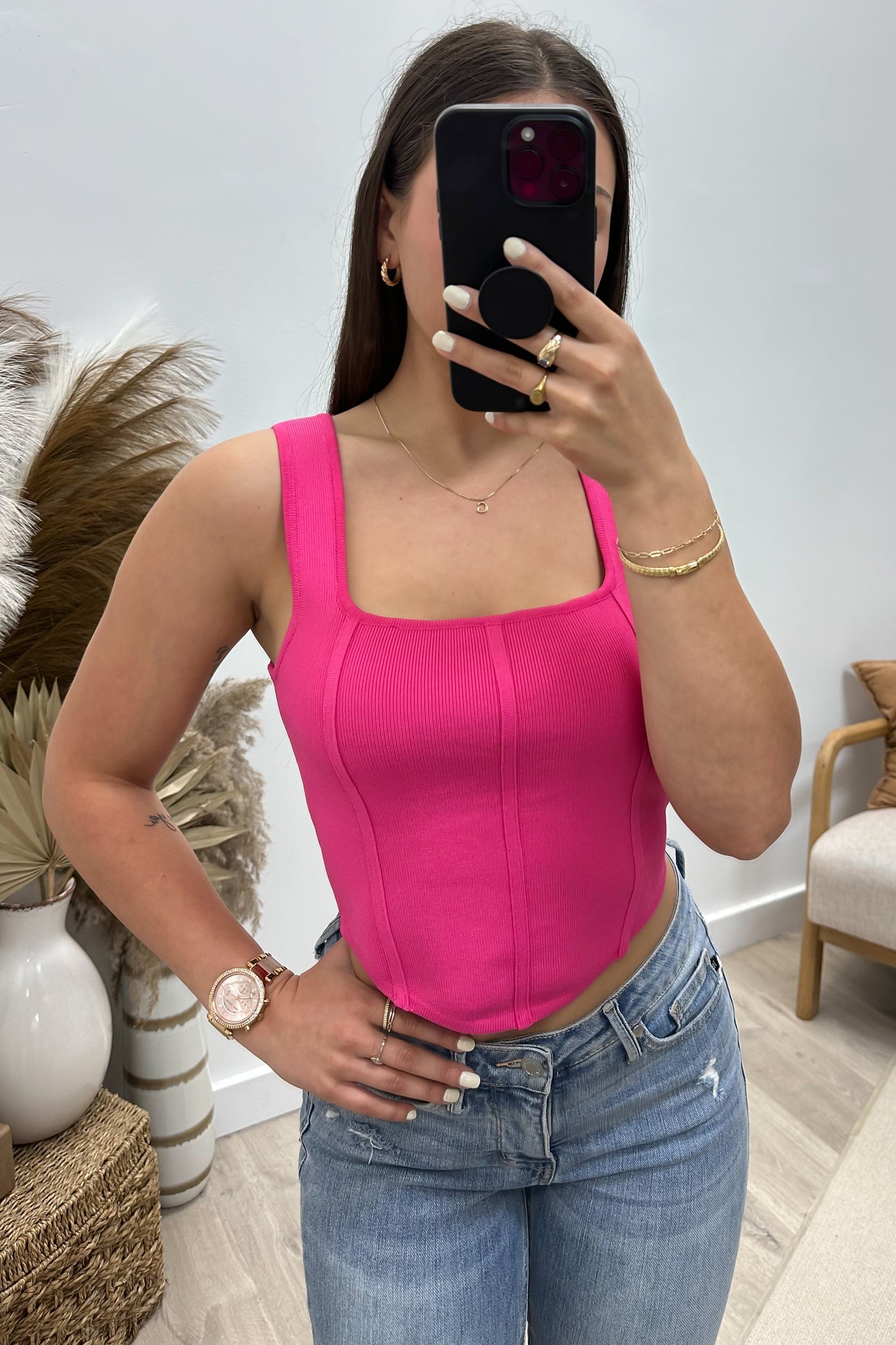 "Summer Lovin'" Crop Top (Hot Pink) - Happily Ever Aften