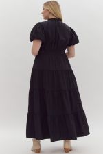 "Sunday Brunch" Maxi Dress (Black) - Happily Ever Aften