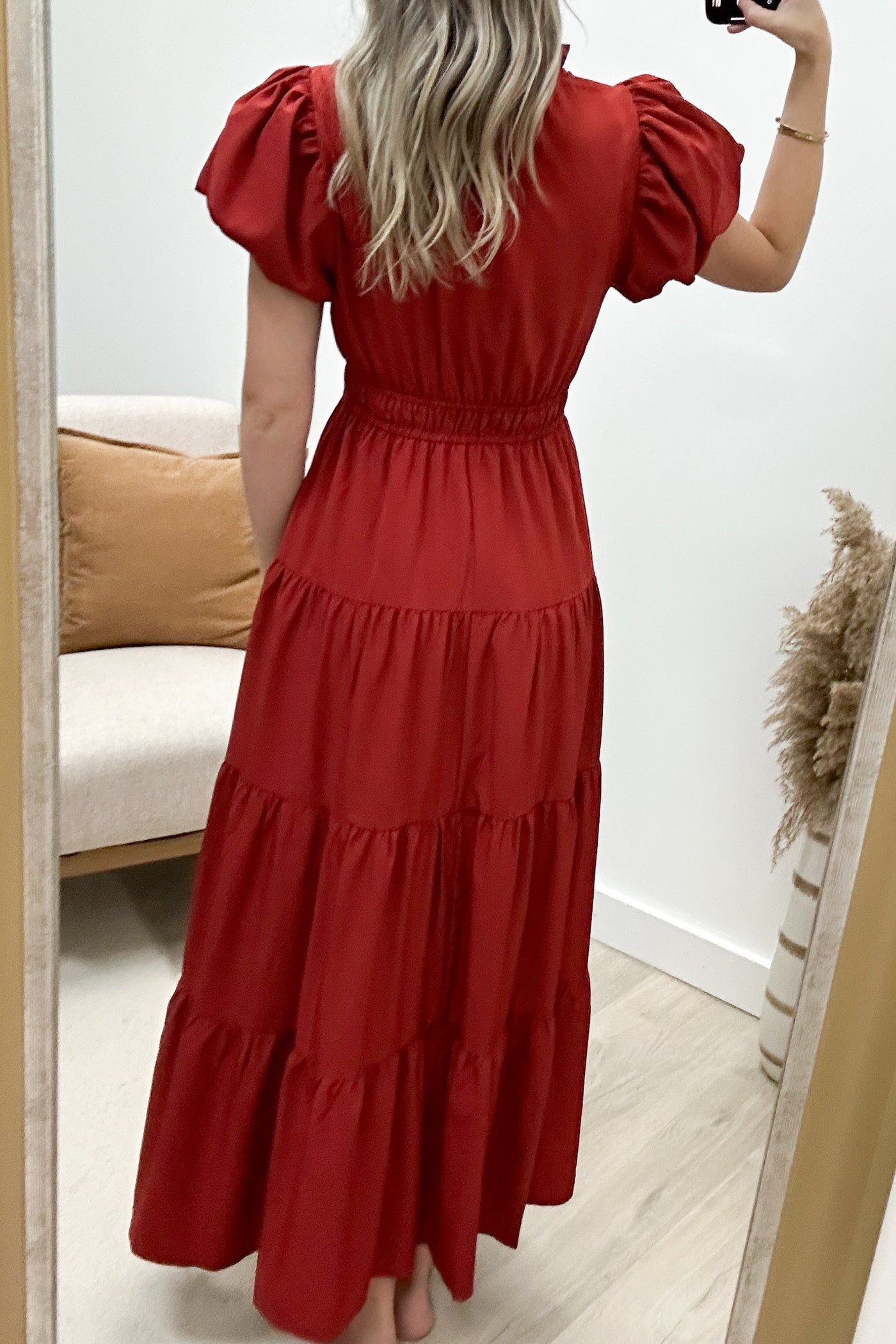 "Sunday Brunch" Maxi Dress (Brick) - Happily Ever Aften