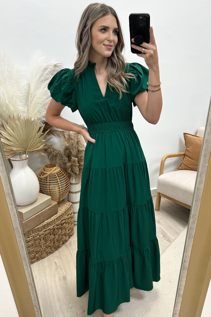 "Sunday Brunch" Maxi Dress (Hunter Green) - Happily Ever Aften