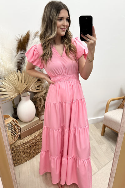 "Sunday Brunch" Maxi Dress (Pale Pink) - Happily Ever Aften