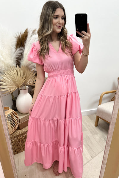 "Sunday Brunch" Maxi Dress (Pale Pink) - Happily Ever Aften