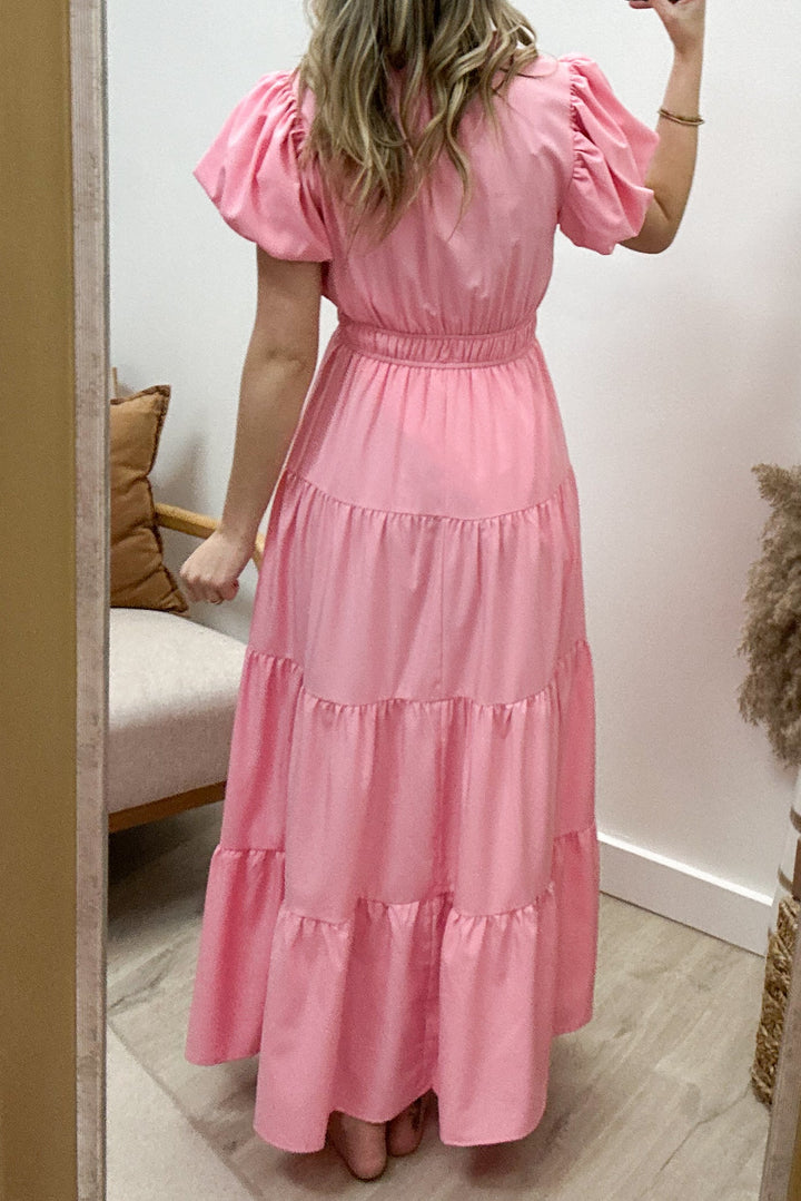 "Sunday Brunch" Maxi Dress (Pale Pink) - Happily Ever Aften