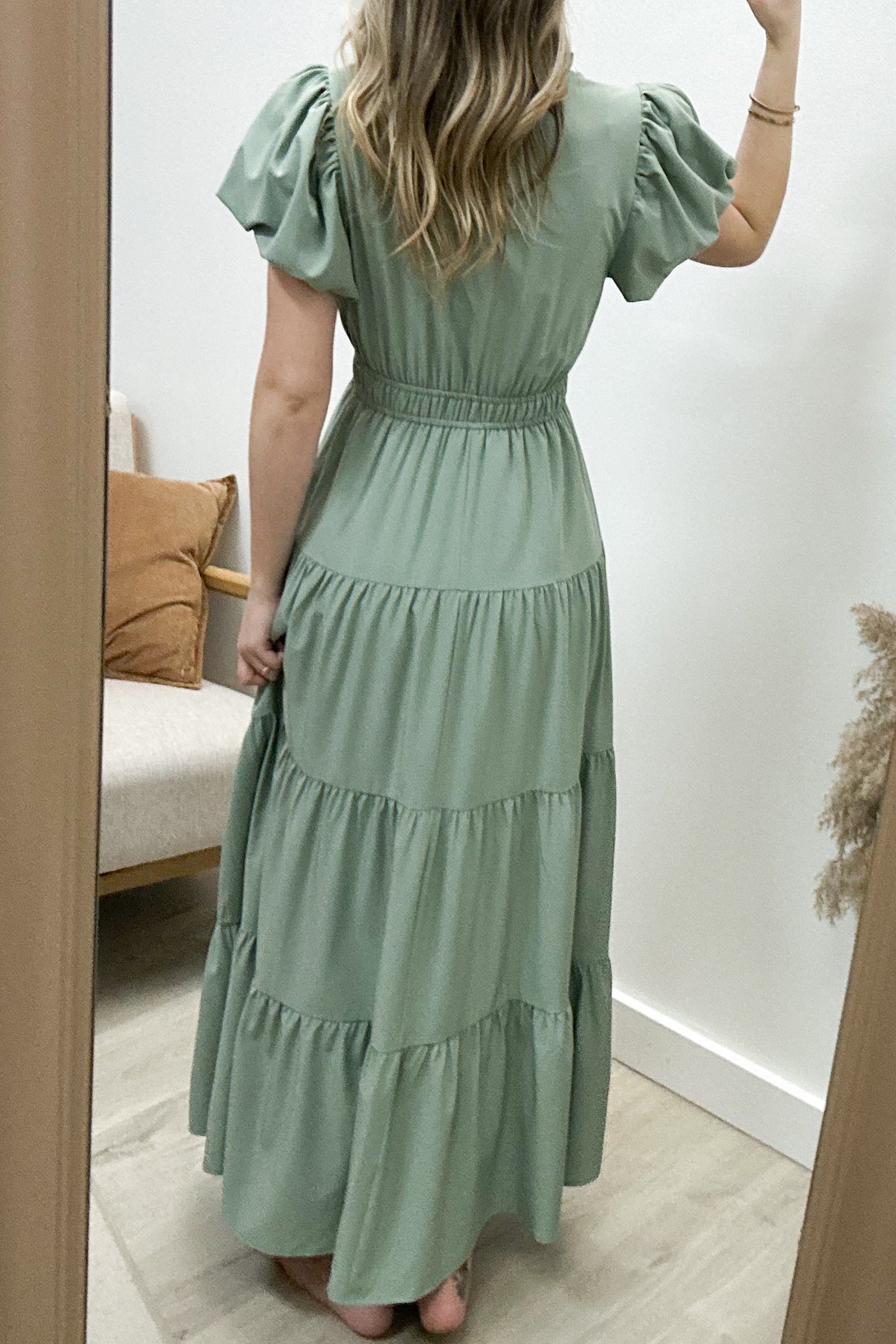 "Sunday Brunch" Maxi Dress (Sage) - Happily Ever Aften