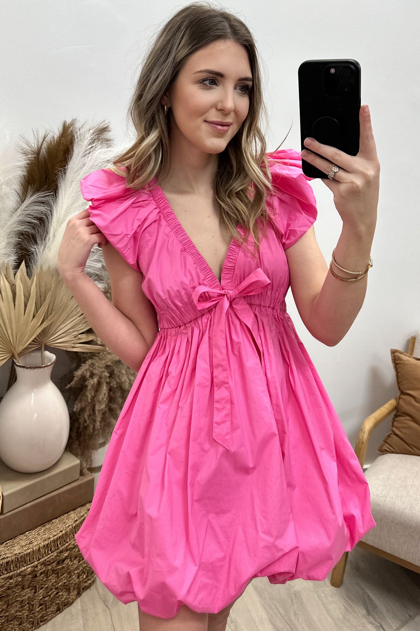 "Sweet Soirée" Dress (Hot Pink) - Happily Ever Aften