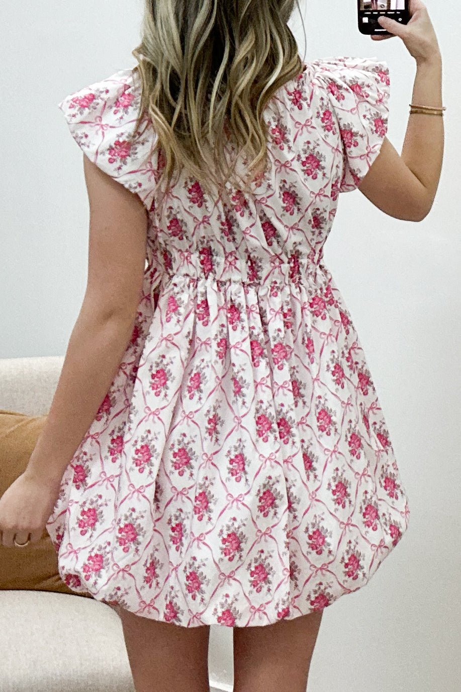 "Sweet Soirée" Dress (Off White/Pink) - Happily Ever Aften