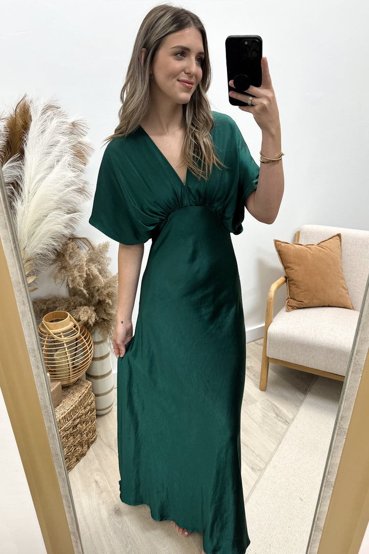 "Take Me Home" Maxi Dress (Dark Emerald) - Happily Ever Aften