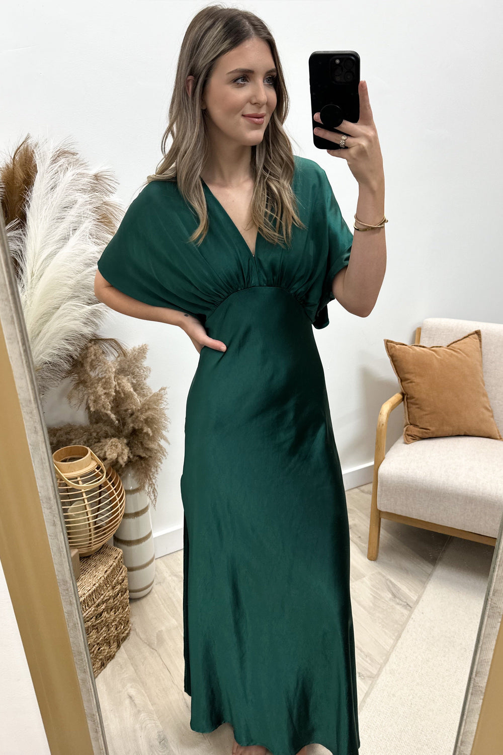 "Take Me Home" Maxi Dress (Dark Emerald) - Happily Ever Aften