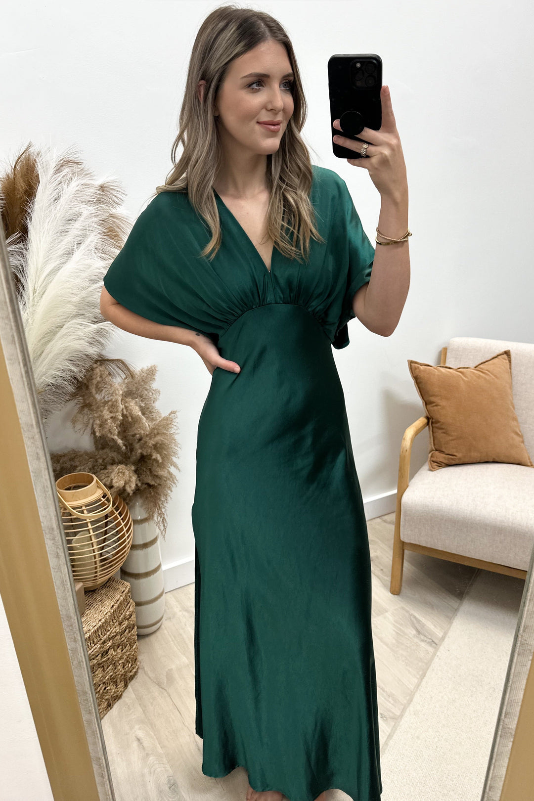 "Take Me Home" Maxi Dress (Dark Emerald) - Happily Ever Aften