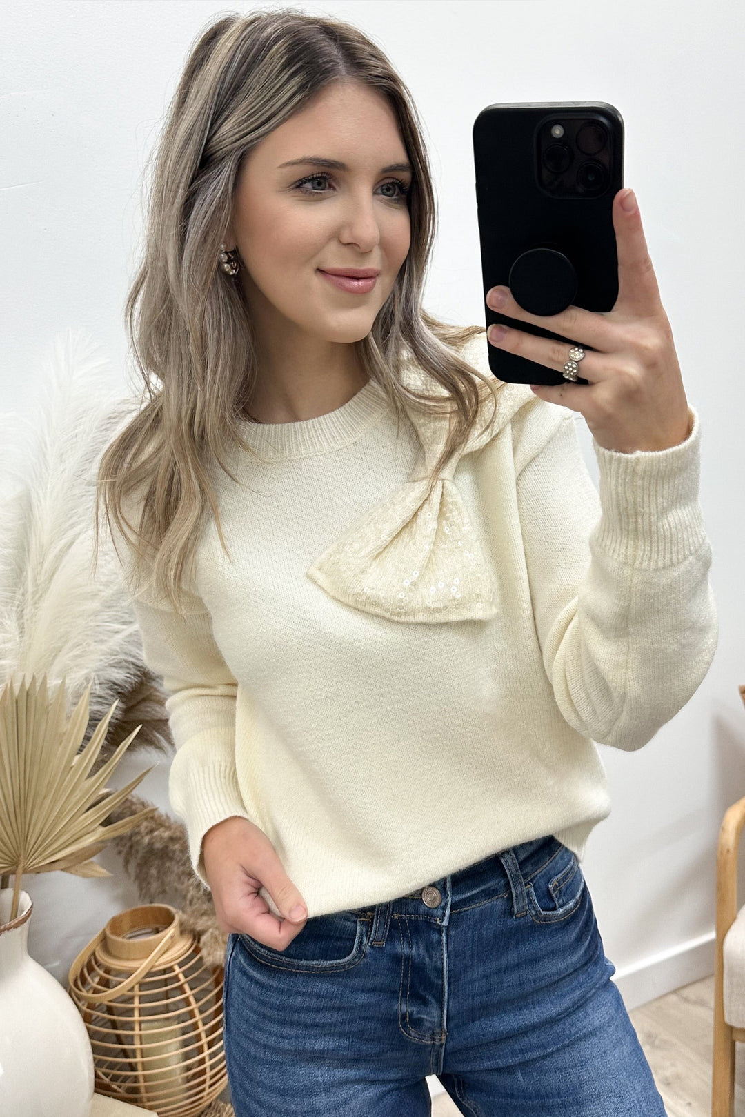 "The Best Gift" Sweater (Cream) - Happily Ever Aften