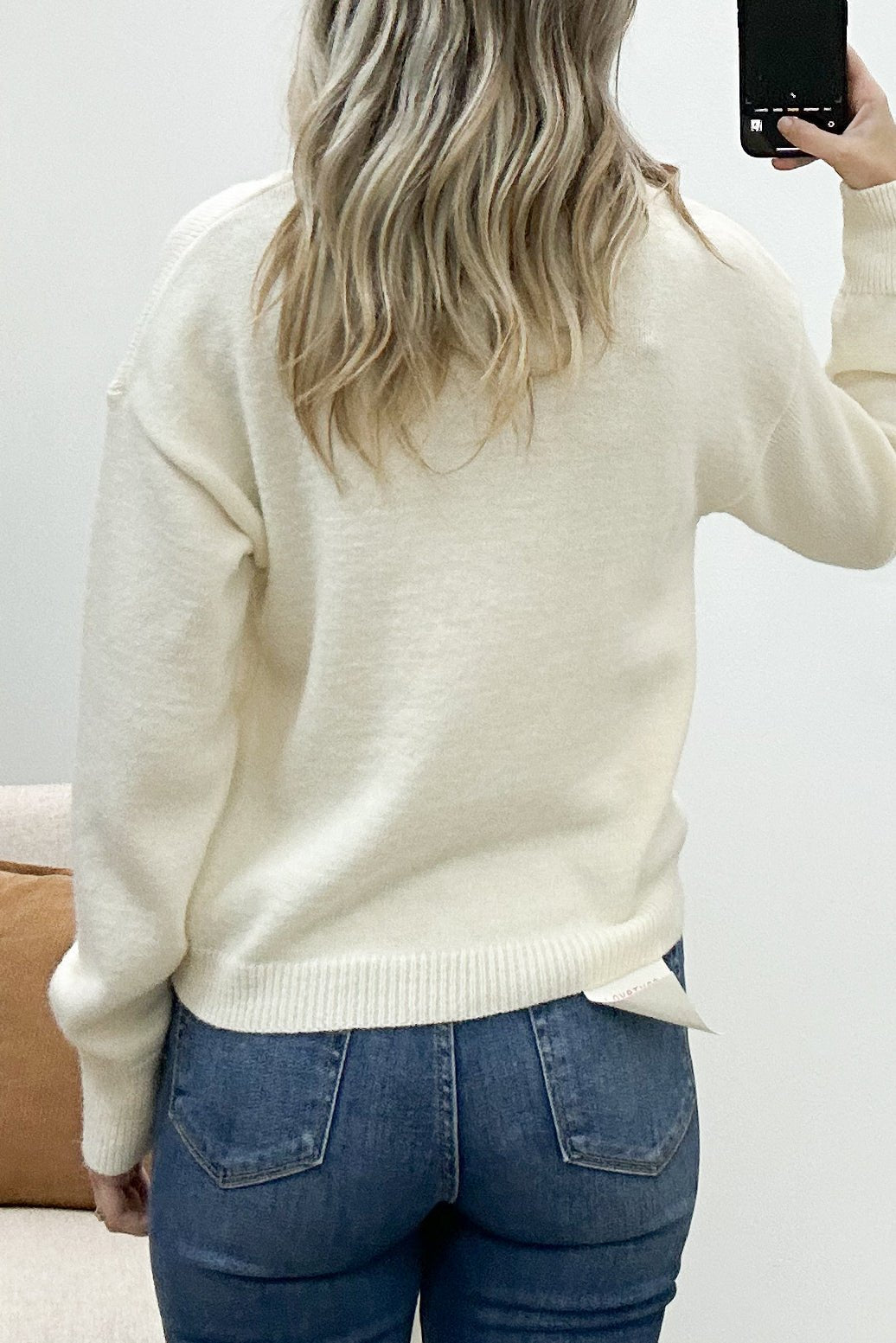 "The Best Gift" Sweater (Cream) - Happily Ever Aften