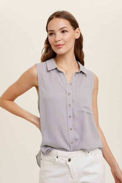 "The Button Race" Blouse (Cloud) - Happily Ever Aften