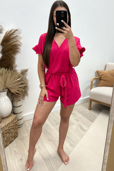 "The Simple Life" Romper (Fuchsia) - Happily Ever Aften