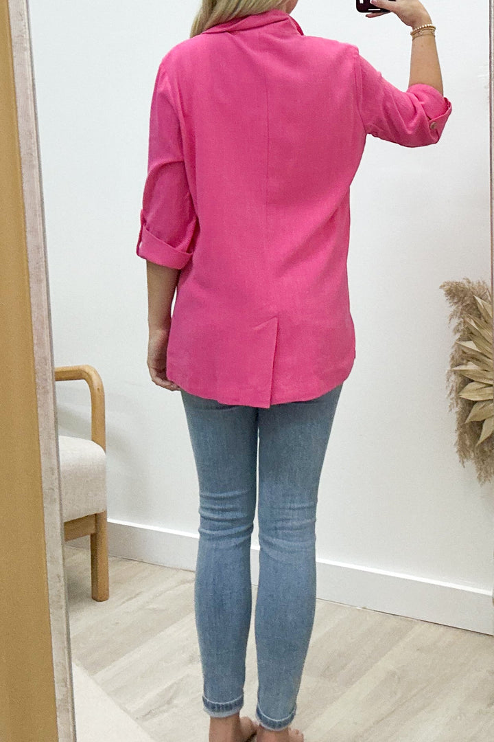 "The World Is Yours" Blazer (Hot Pink) - Happily Ever Aften