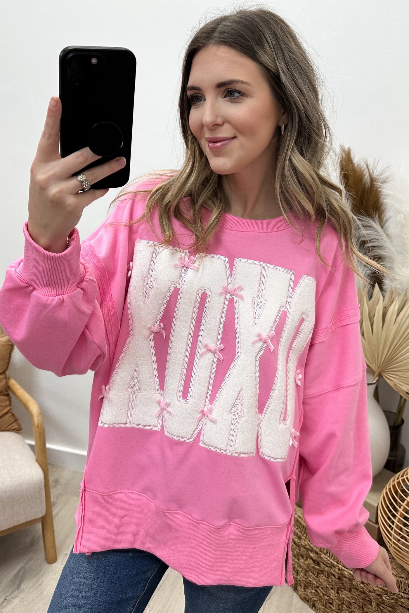 "This Is Love" Sweatshirt (Pink) - Happily Ever Aften