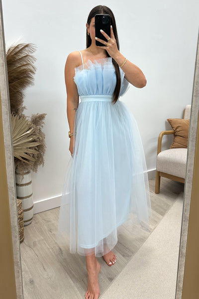 "Timeless Treasure" Dress (Light Blue) - Happily Ever Aften