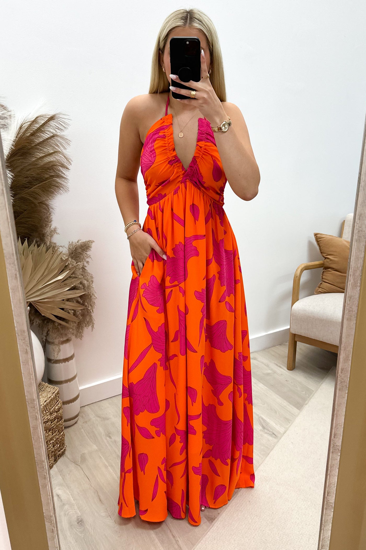 "Ultimate Getaway" Dress (Orange) - Happily Ever Aften