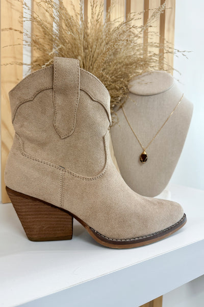 Very G Deirdra Booties (Taupe) - Happily Ever Aften