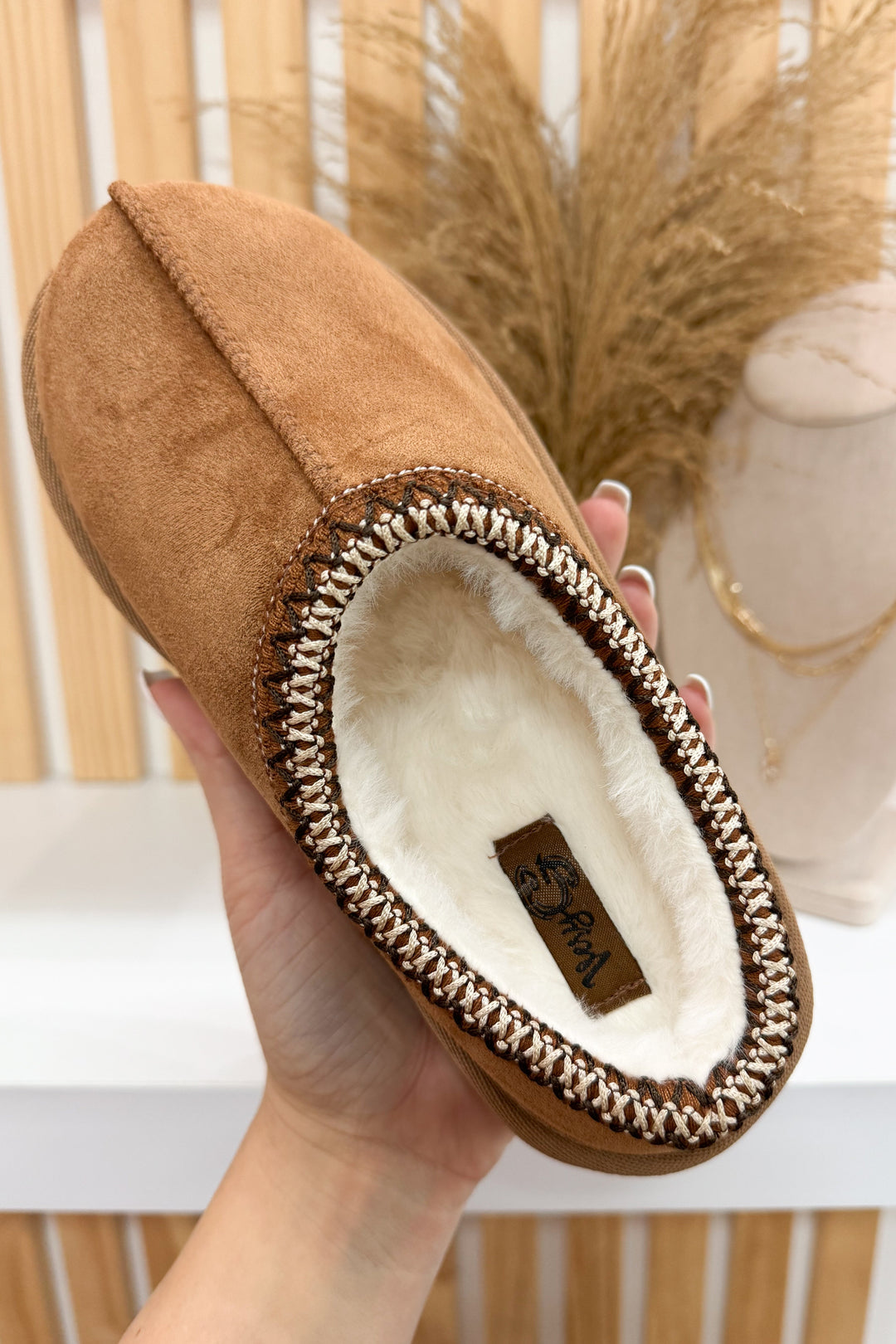 Very G Sparks Slippers (Tan) - Happily Ever Aften