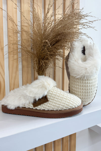 Very G Sweater Slippers (Cream) - Happily Ever Aften