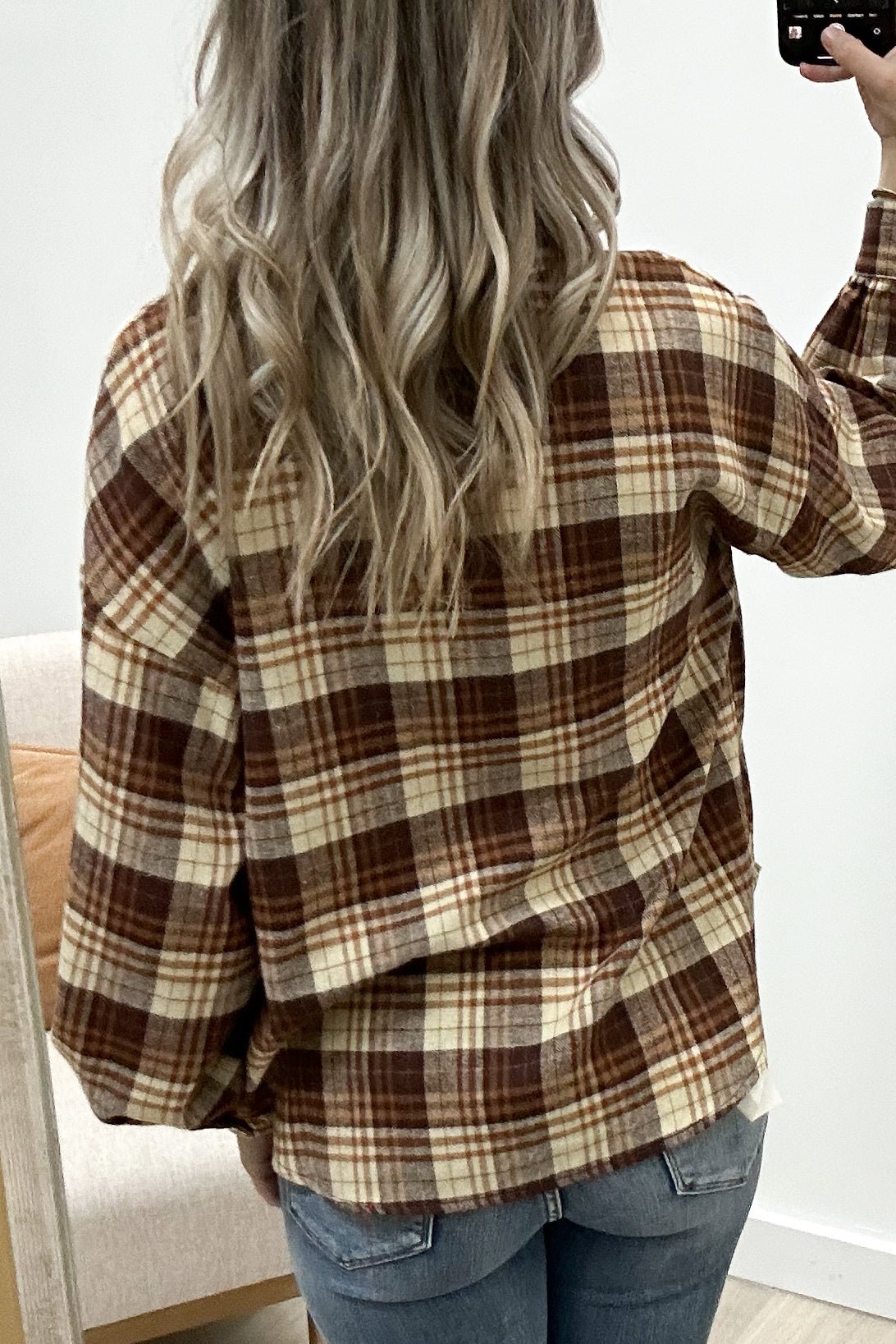 "Wheat Whisper" Button Up (Taupe) - Happily Ever Aften