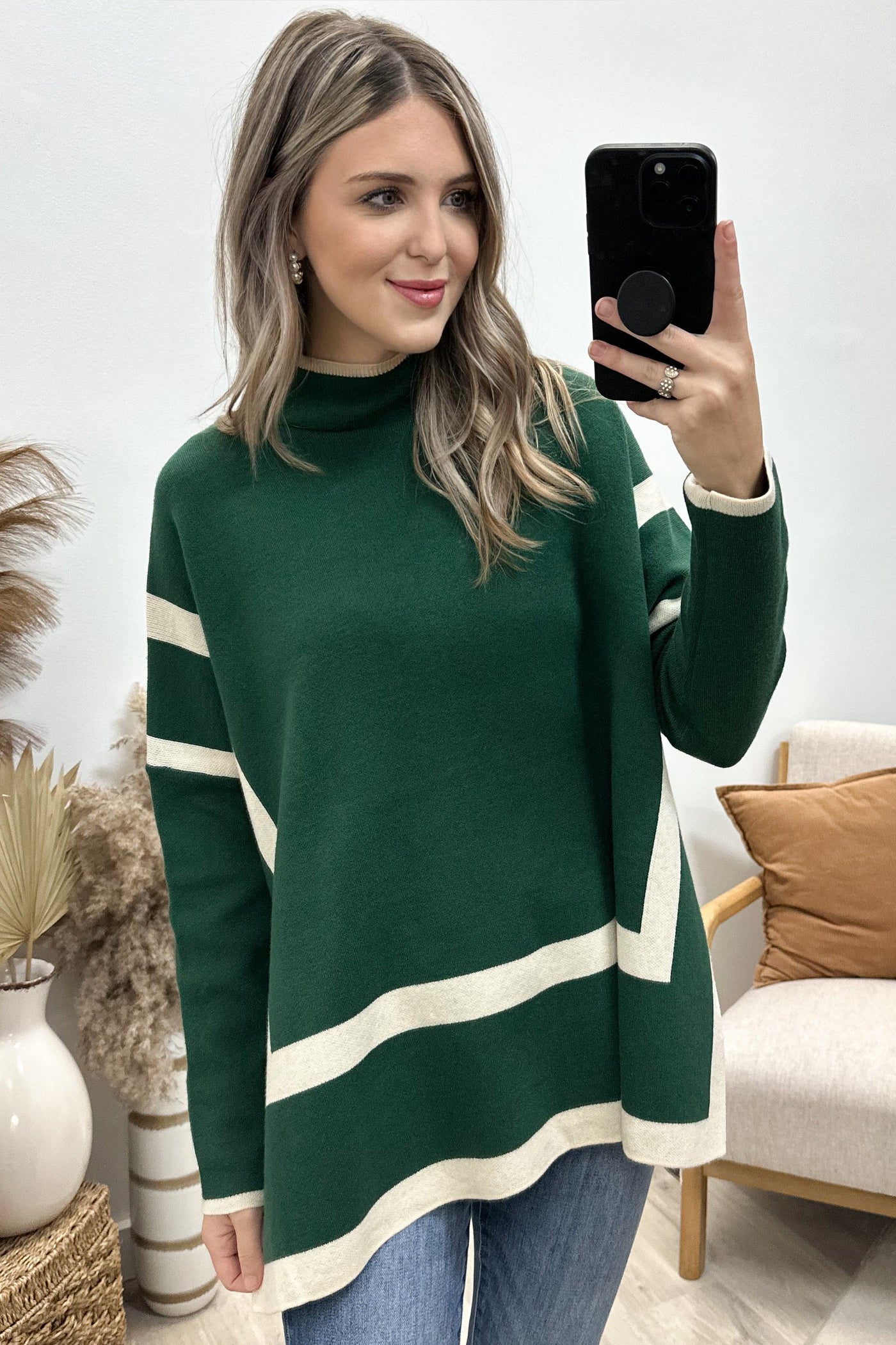 "When In Rome" Sweater (Hunter Green) - Happily Ever Aften