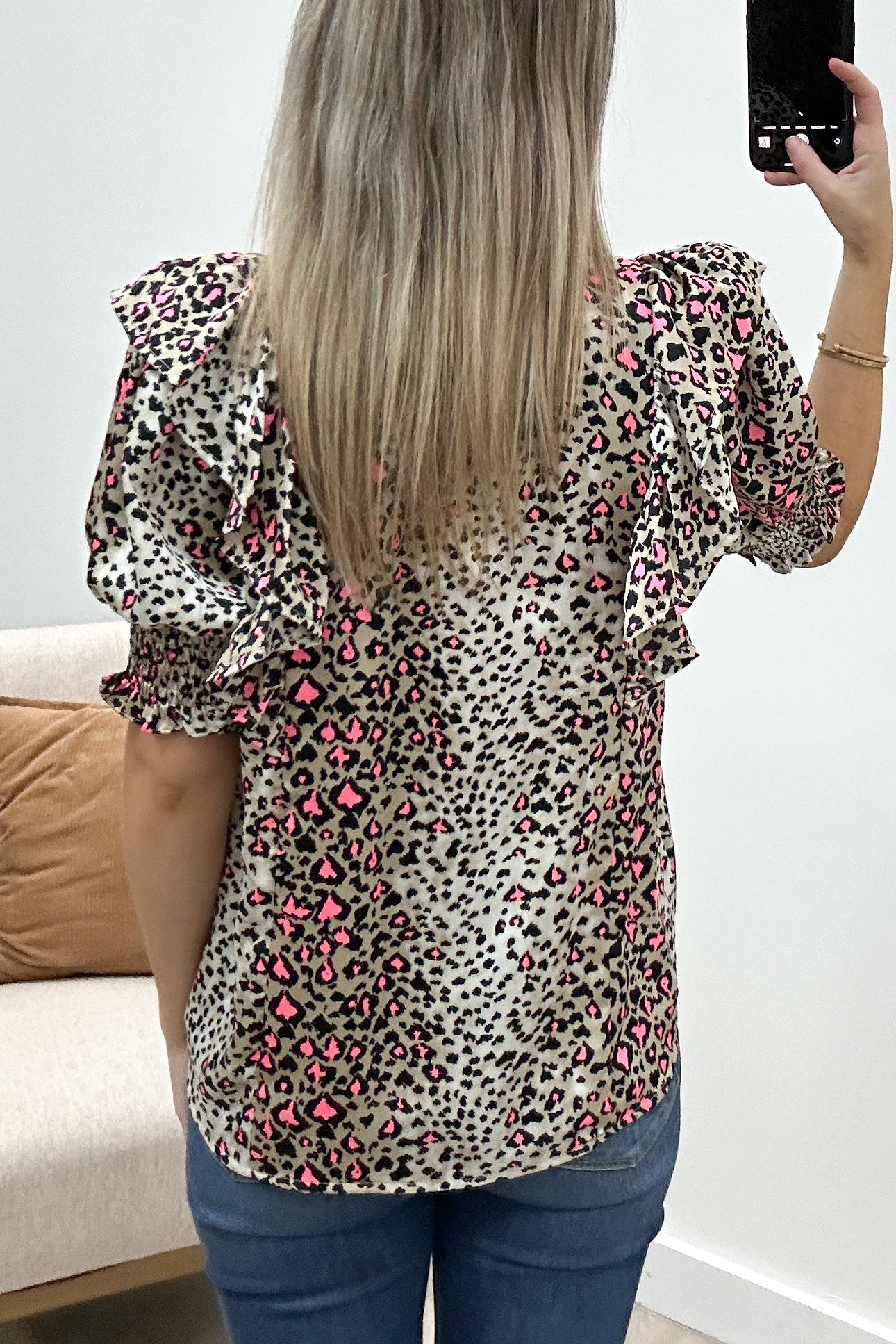 "Wild & Free" Blouse (Leopard) - Happily Ever Aften