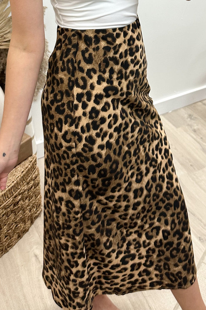 "Wild Over You" Midi Skirt (Camel) - Happily Ever Aften