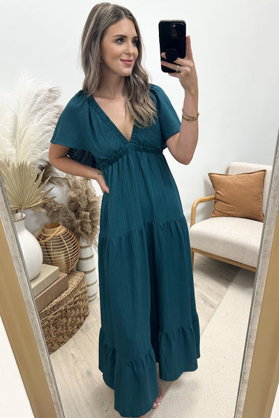 "Wishful Thinking" Maxi Dress (Emerald) - Happily Ever Aften