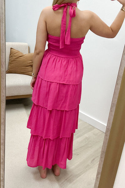 "Worth Every Penny" Dress (Magenta) - Happily Ever Aften