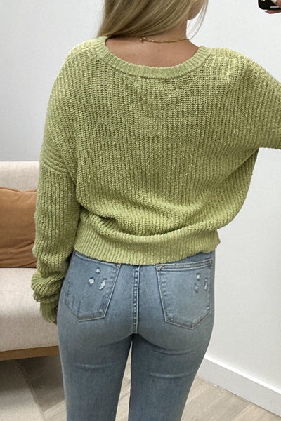 "Wrapped In Comfort" Sweater (Pistachio) - Happily Ever Aften