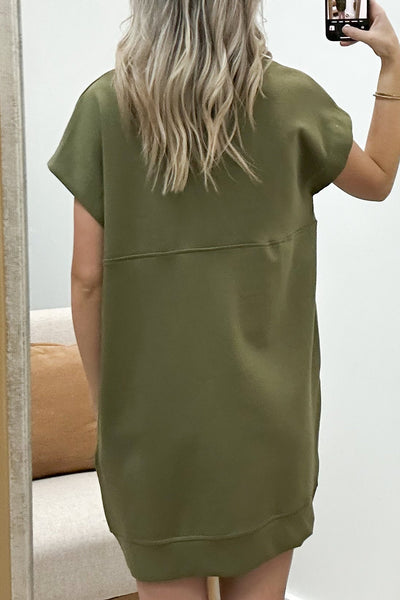 "Zip It" Dress (Olive) - Happily Ever Aften