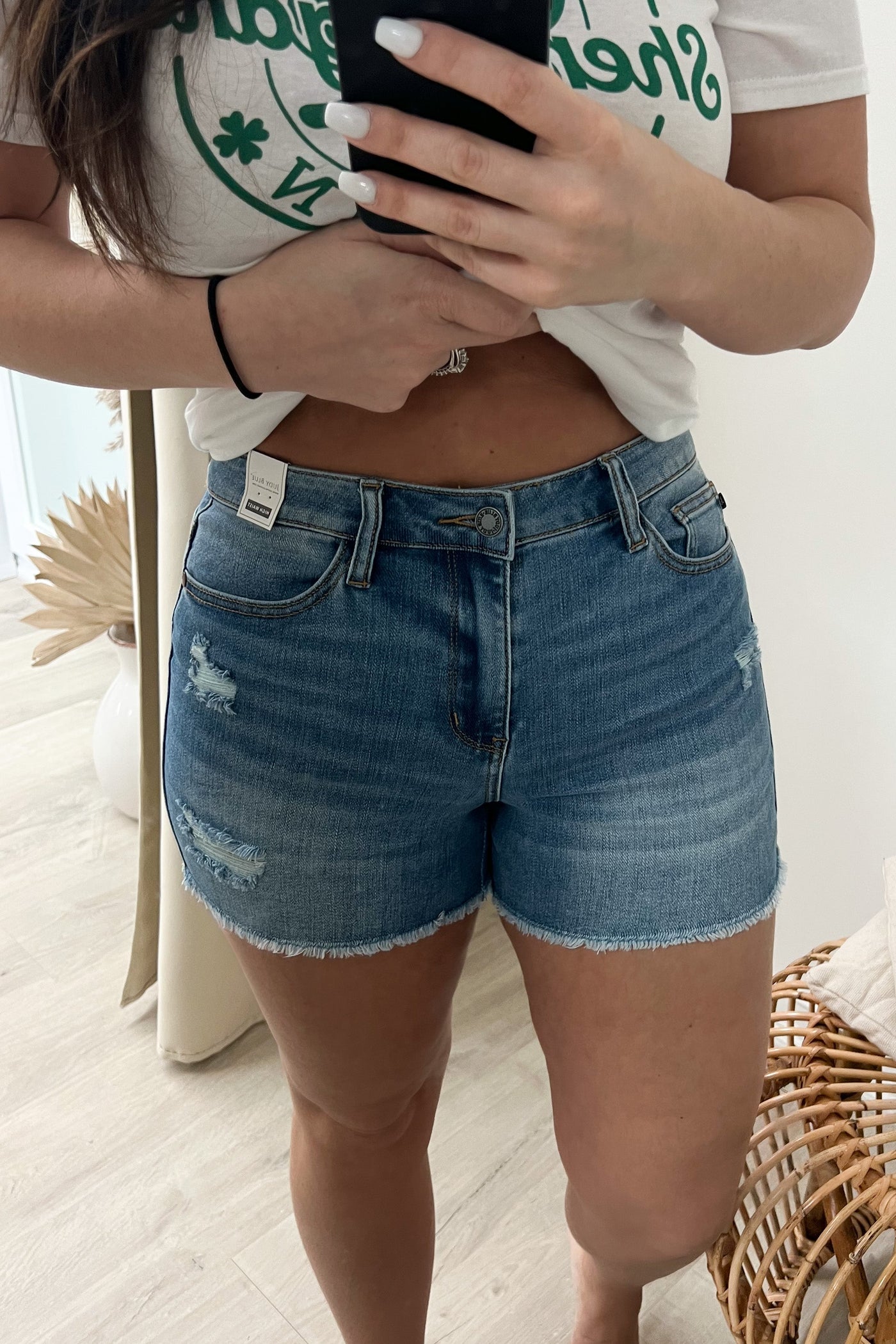 "Chase The Sun" Denim Shorts - Happily Ever Aften