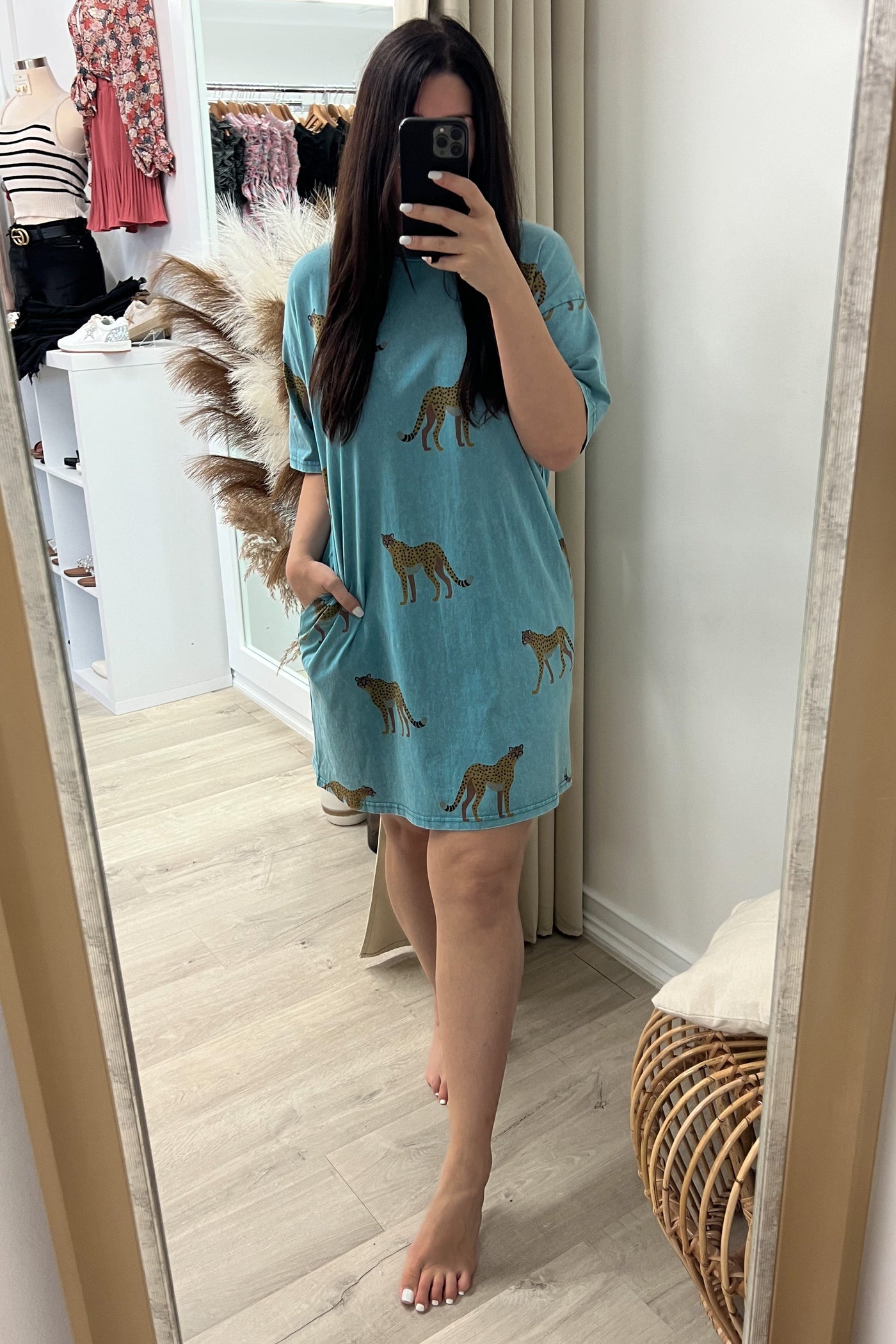 "Cheetah Or Not" T-Shirt Dress - Happily Ever Aften