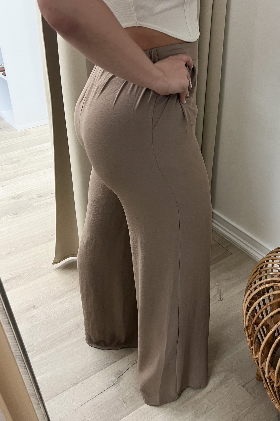 "Easy On Me" Wide Leg Pants (Coco) - Happily Ever Aften