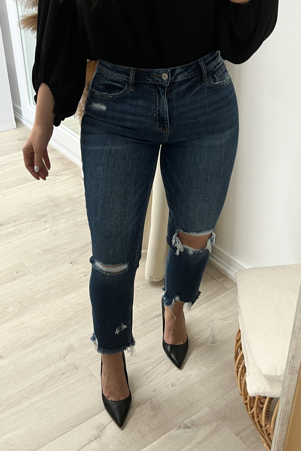 Emery Crop Straight Leg Jeans - Happily Ever Aften