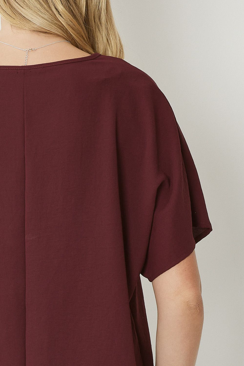 "Everyday Charm" Top (Burgundy) - Happily Ever Aften
