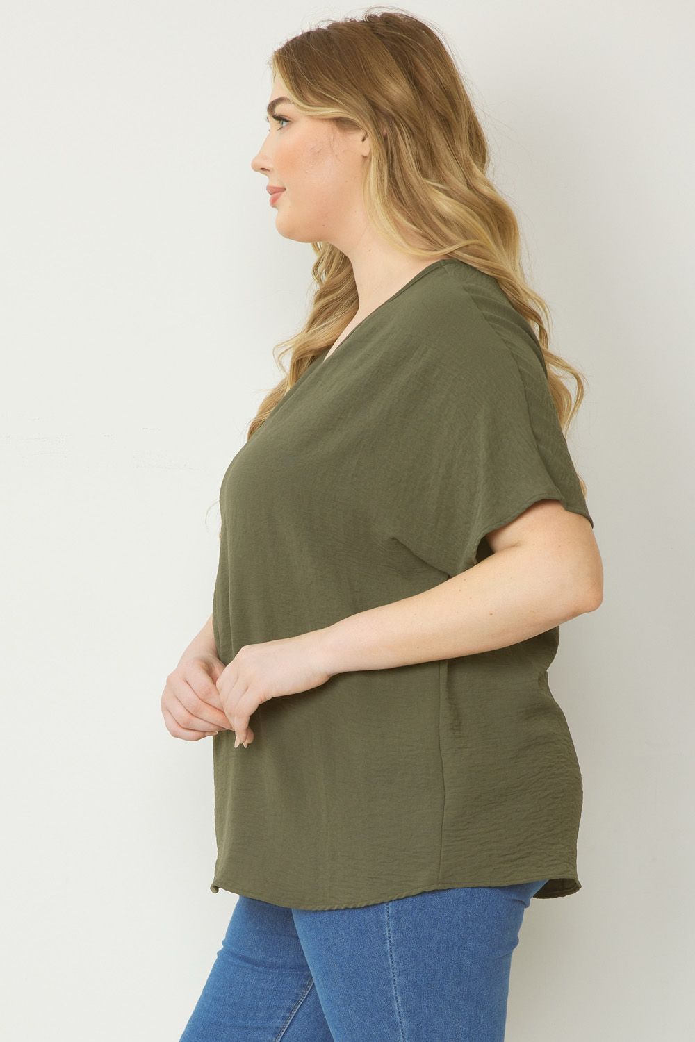 "Everyday Charm" Top (Olive) - Happily Ever Aften