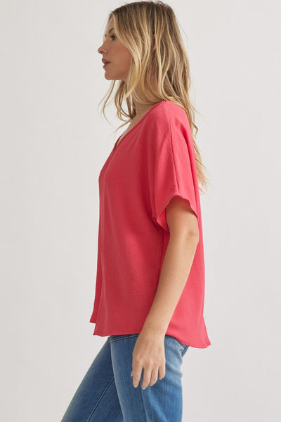 "Everyday Charm" Top (Punch) - Happily Ever Aften
