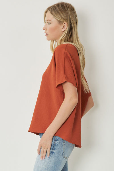"Everyday Charm" Top (Rust) - Happily Ever Aften